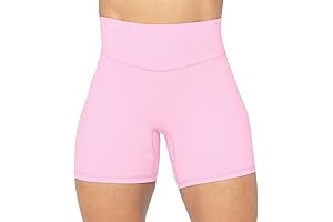Sunzel Women's Pink No Front Seam High Waist Biker Shorts