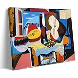 Picasso Mandolina Guitarra Póster Mandolina Y Guitarra Pintado por Pablo Picasso en 1924., Póster de arte en lienzo; Marco; 20 x 30 cm