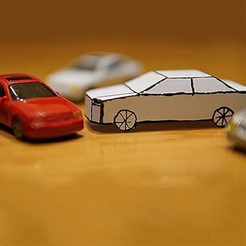 blue-ther Appearing Car Magic Tricks Card to Paper Car Magician Card Magic Close-Up Gimmick Props Accessories Illusion Funny
