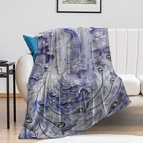 Couverture de voyage flanelle paon le cadeau de pendaison de crémaillère idéal