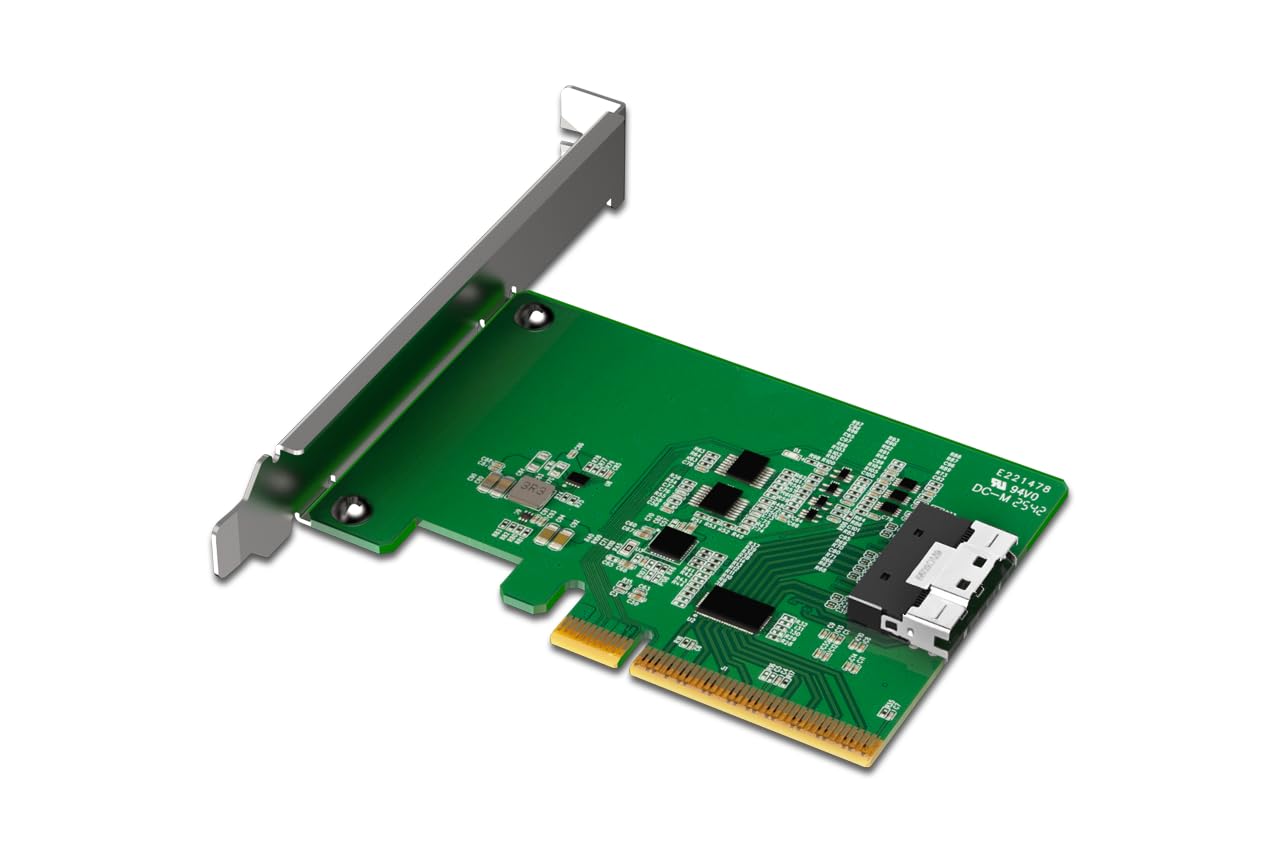 ICY Dock Carte Adaptateur NVMe PCIe 4.0 x8 avec 1 connecteur SlimSAS 8i (SFF-8654) et Redriver (Bifurcation PCIe requis) - EXLink MB409A4