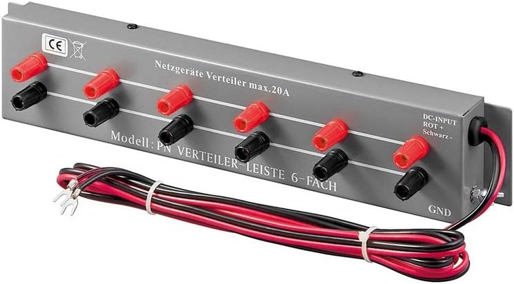 Goobay 20344 Laboratory Power Supply Socket System, 6-Outlets, Grey, 2m Cable Length, 340mm Length, 70mm Width, 55mm Height