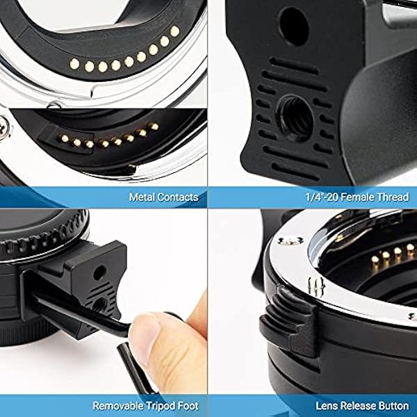 JJC EF-EOS M adapter do obiektywu Canon EOS EF EF-S na kamerę Canon EF-M EOS M M2 M3 M5 M6 Mark II M10 M50 M100 - Obsługiwana komunikacja elektroniczna