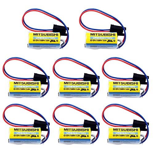 DSONE 8PCS MR-BAT ER17330V/3.6V 1700mAh PLC Battery with Plug for FANUC CNC System
