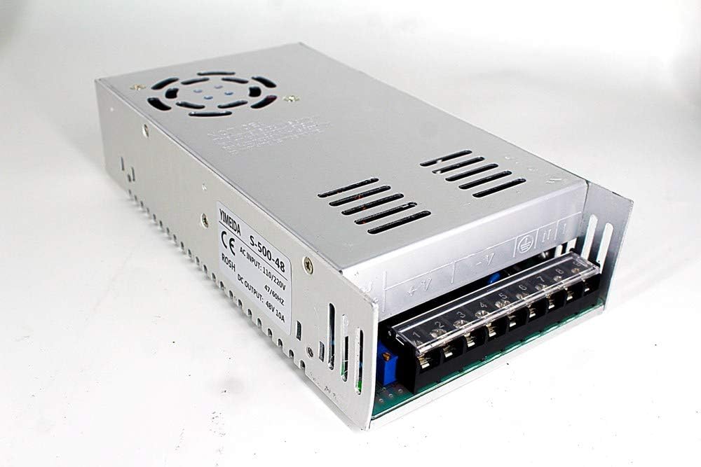 Switching Power Supply 48v 10a 500W Power Adapter Driver Transformer 110v/220v AC SMPS for CCTV, Computer Project, 3D Printer, LED Strip Light, Router