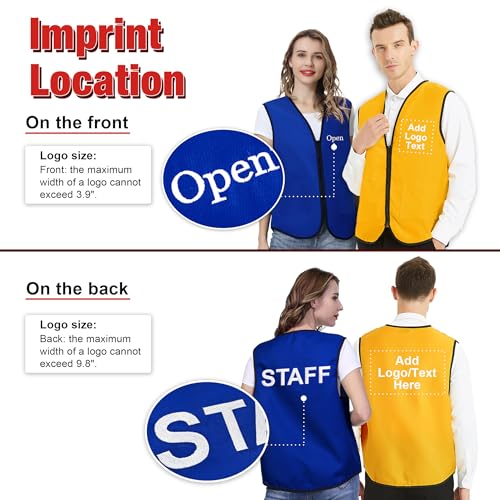 TopTie Custom Supermarket Uniform Vest Zipper Volunteers Event Vest Add Your Logo2