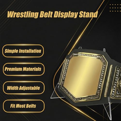 ZQYALPSID Championship Belt Display Stand - Heavy Duty 5mm Clear Acrylic Holder for Pro Wrestling, Boxing & MMA Full Size Replica Title Belts - Stable Triangle Design (Belt Not Included) by ZQYALPSID - Image 2