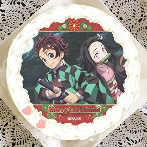 Amazon 鬼滅の刃 Xmasプリケーキ21 竈門炭治郎 竈門禰豆子b ホールケーキ ホイップクリームいちご入り 5号 4 6人分 プリロール ケーキ菓子 デニッシュ菓子 通販