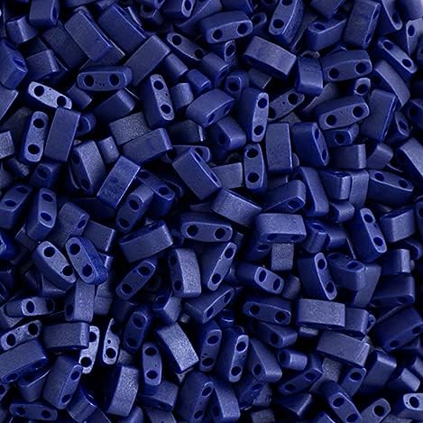 Miyuki TILA Half Cut 5x2.3mm 2 Hole Cobalt Opaque Matte HTL2075 250Gms Bulk Bag of Japanese Glass Beads