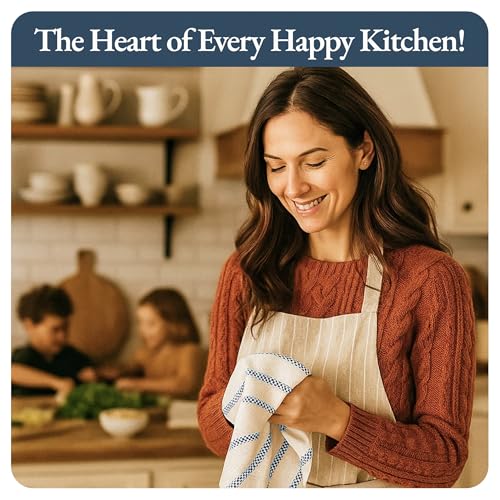 Image of LANE LINEN Kitchen Towels Set - Pack of 4 Cotton Dish Towels for Drying