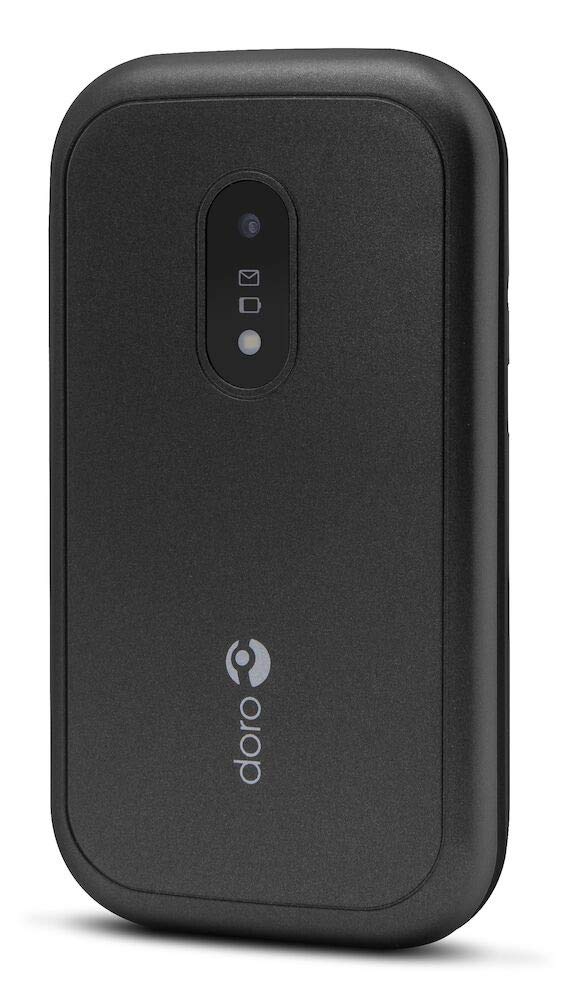 Doro 6040 Telefono Cellulare per Anziani 2G a Conchiglia con Tasti Grandi, Pulsante SOS con GPS Integrato e Base di Ricarica (Nero) [Versione Italiana]