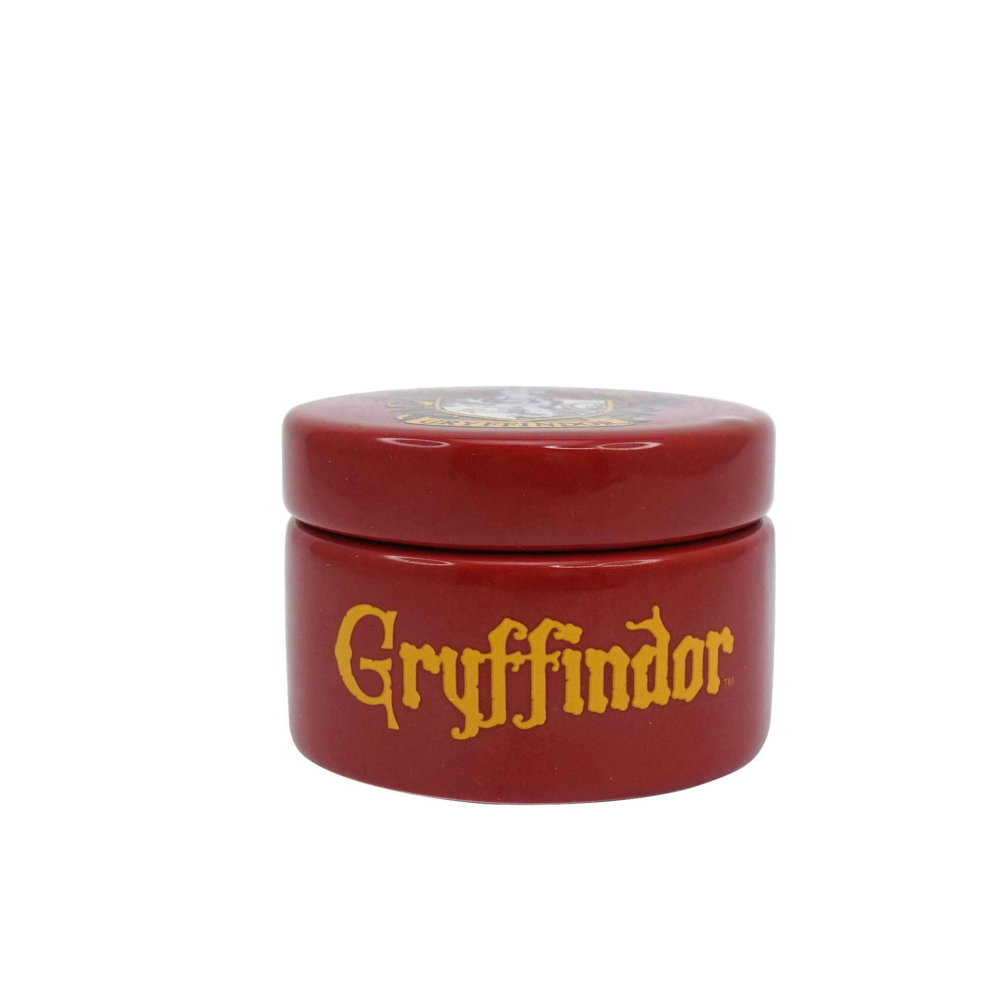 Half Moon Bay Red Harry Potter Ceramic Trinket Box Round With Lid - Gryffindor - 6Cm Décor