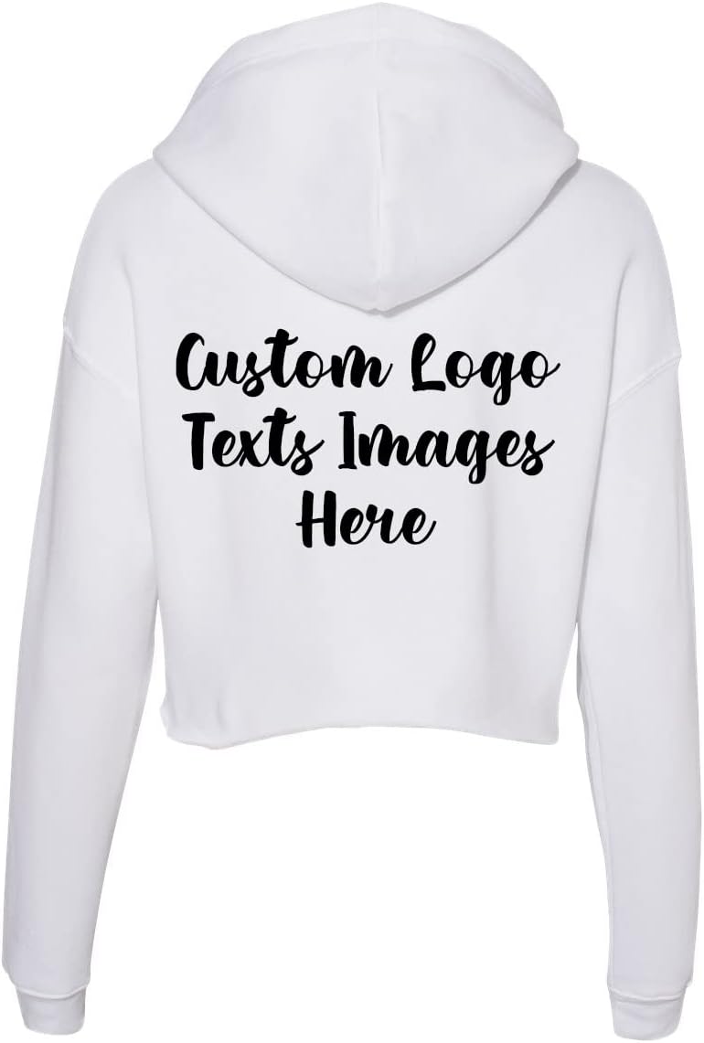 INK STITCH Design Your Own Women's Cropped Fleece Custom Hoodies - 5 Colors
