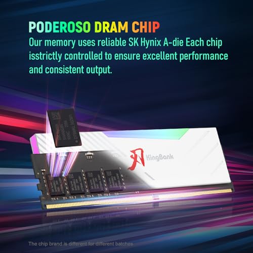 Image of KingBank RGB Computer Desktop Memory Ram Hynix A-die DDR5 64GB(2x32GB) 6400MT /s CL32 1.4V with Heatsink for Desktop Computer Gaming /Office /PS