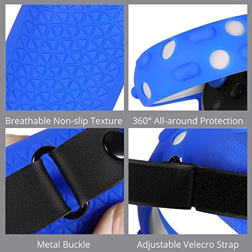 TNP Controller Grips Cover for Oculus Quest 2 / Meta Quest 2 Knuckle Strap VR Touch Controller Hand Grip Cover Protector Sleeve with Anti-Throw Adjustable Straps (Blue) - 4