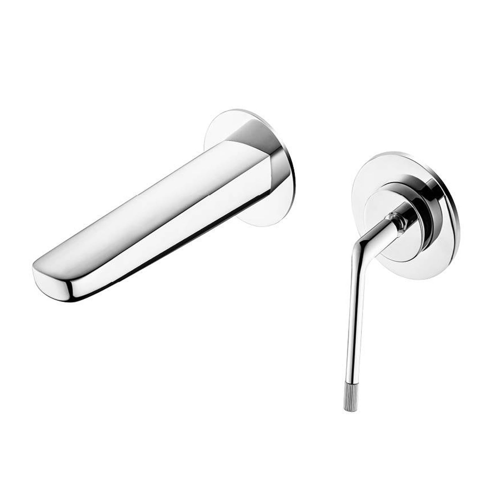 Grifo de baño de pared en latón con monomando y dos orificios 7