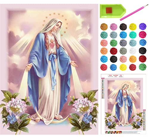 liziciti Kits de pintura de diamante da Virgem Maria 5D DIY para decoração de parede de casa, presen