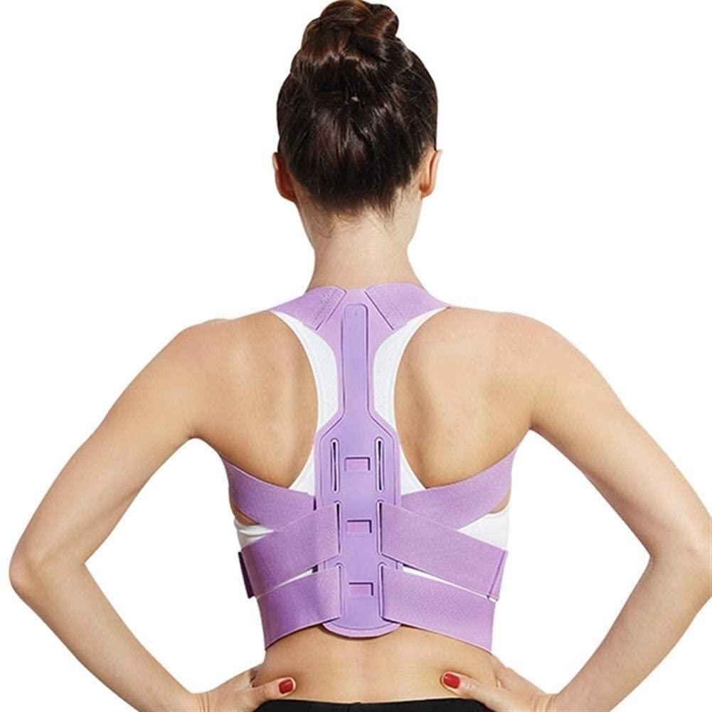 Brace Support Belt, Postura regolabile Postura Correttore Clavicle Spine posteriore Spalla posteriore Correzione postura lombare(Purple,S)