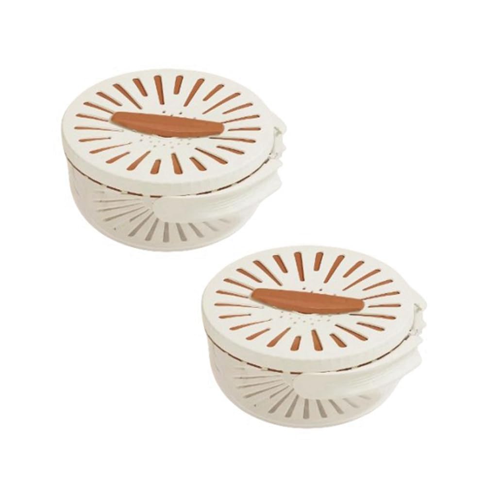 CTRLZS Fruit and Vegetable Washing Bowl, Detachable Design,Draining Bowl, Colander Strainer Bowl with Foldable Handles,2PCS,B
