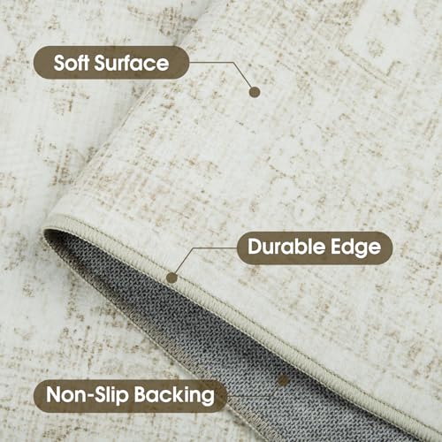 Tapete Área 9x12 Beige Suave Antideslizante Lavable miniatura 5
