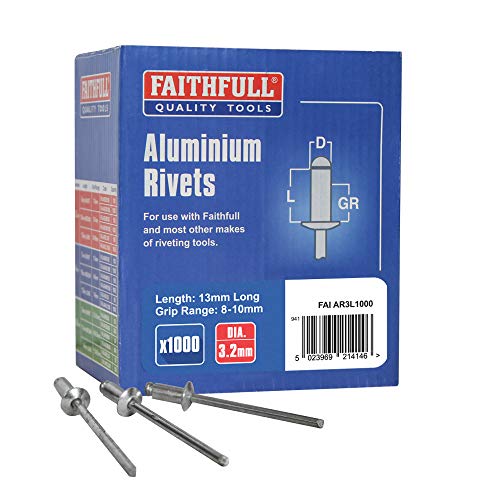 Image of Faithfull Aluminium Rivets (1000) 13MM Long, FAIAR3L1000