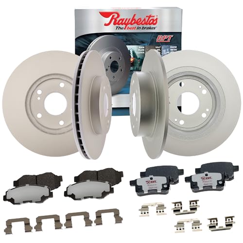 Raybestos E3V90054 Element3 Automotive Replacement Brake Kit for Front and Rear Coated Rotors and Hybrid Brake Pads for 2008-2012, 2014-2017 Honda Accord