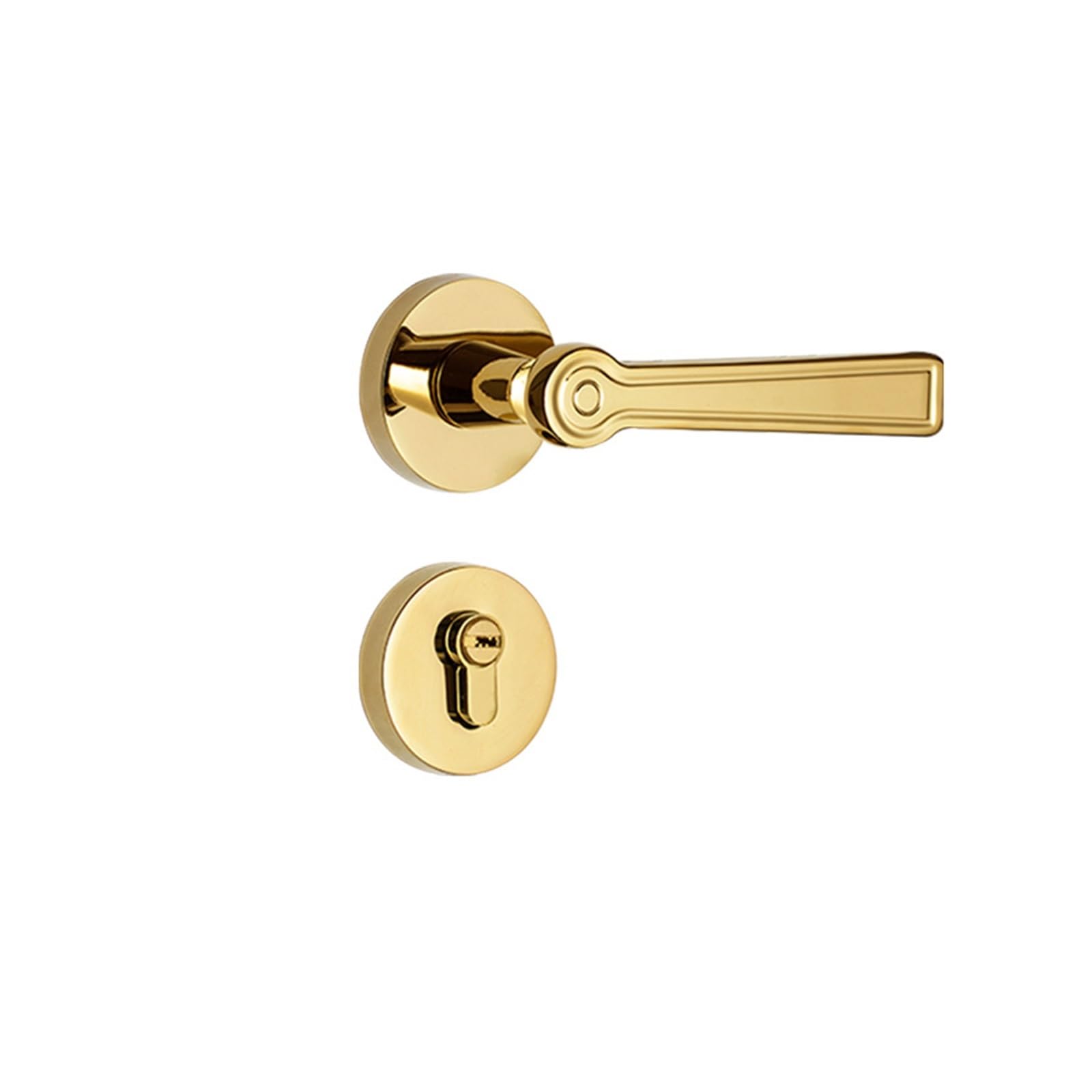 KXAOXGRC European Door Handle Set, Light Silent Wooden Door Lock Handle Sets Zinc Alloy Multicolor