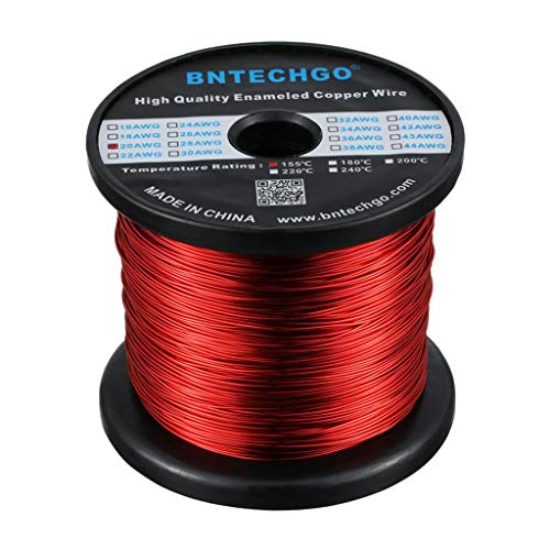Image of BNTECHGO 20 AWG Magnet Wire 3 lb Red Enameled Copper Wire 0.0315 inch(0.80mm) | 20 Gauge Enameled Copper Coil Wire Widely Used For Transformers, Inductors, Speakers, Electromagnets, Educational Experiments