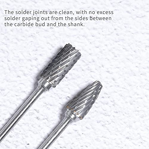 Faruijie WUGANGMOTOUTAOZHUANG-GM-FBA Double Cut Carbide Tungsten Burr Cutter Kit Rotary File 1/10 Inch Shank 2.35Mm Grinding Drill Die Grinder Bits Carving Polishing Tool Set 10Pcs thumb #5