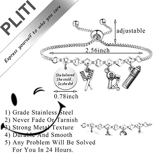PLITI Hairstylist Gifts Hairdresser Gift Hair Stylist Bracelet Barber Gifts She Believed She Could So She Did Hairdresser Jewelry Cosmetology Graduation Gift2