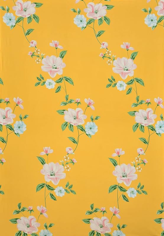 Image of NHD HOME diwan Set for Living Room, diwan Set Covers Glace Cotton, diwan Set 8 Pieces (1 Single Bedsheet, 5 Cushion Covers, 2 Bolster Covers) (Color-Yellow & Green) Floral