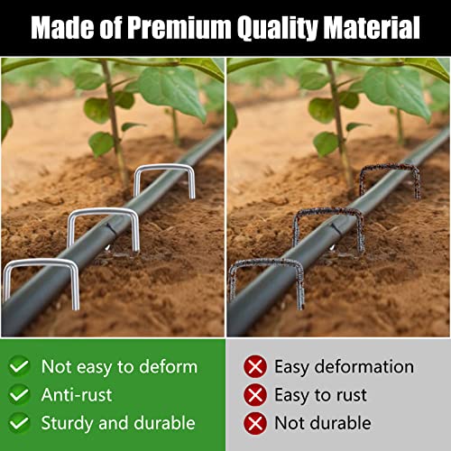 FEED GARDEN 12 Inch 100 Pack Galvanized Landscape Staples 11 Gauge Anti-Rust Garden Stakes Landscaping Fabric SOD Pins Yard Stakes for Weed Barrier Fabric by FEED GARDEN - Image 6