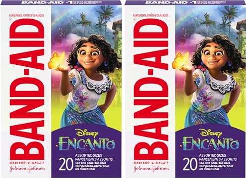 Image of Band-Aid Brand Adhesive Bandages for Minor Cuts & Scrapes, Wound Care Featuring Disney's Encanto Characters, Fun Bandages for Kids and Toddlers, Assorted Sizes, 20 Count (Pack of 2)