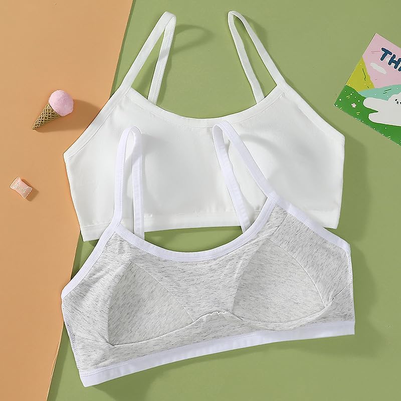 Big Girls' Adjustable Training Bra Cotton Bras Wireless Light Padded 10-16 Years - Image 5