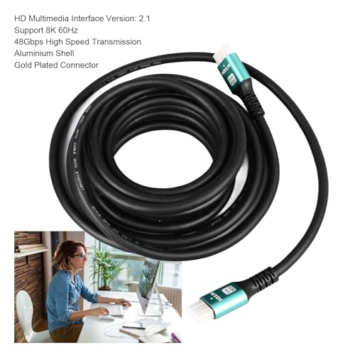 Elprico 8K HD HDMI Cable, 48Gbps 16.4FT 5M Ultra High Speed Cable Braided Cord - Image 3