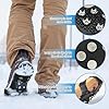 Waymaytecy 2 Pezzi Ramponi per Scarponi,Ice Tacchetti,Ramponcini,Neve Ghiaccio Ramponi,Scarpe Alpinismo,Ramponi da Ghiaccio Antiscivolo,Trazione Antiscivolo,per Escursioni in Inverno (L
