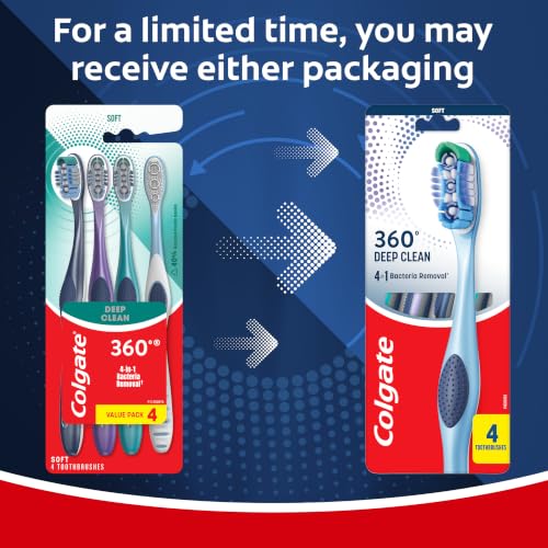 Colgate 360 Soft Toothbrushes, 4 Pack - image 2