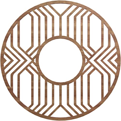 Ekena Millwork 16"OD x 5 7/8"ID x 3/8"T Empire Wood Fretwork Pierced Ceiling Medallion, Walnut