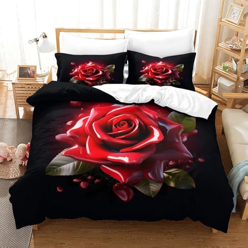 Parure de lit 3 pièces 140x200 housse couette fermeture éclair