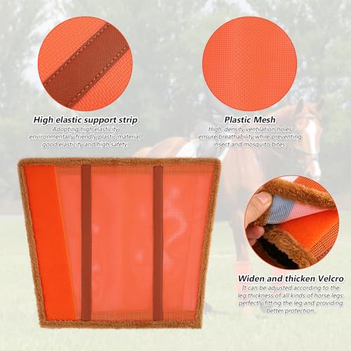 Tangtty MT-01 Fly Boots For Horses. Horse Fly Boots Set Of 4. Adjustable Horse Fly Boots Stops Stomping Fly Leg Wraps thumb #2