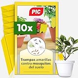PIC Trampas Cromaticas Amarillas contra para Mosquito del Mantillo - 10x Pegatinas Trampas para Mosquitos, Eficaz Trampa Mosquitos No Tóxica, Ideal para Plantas De Interior contra Moscas pequeños