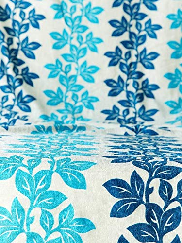 Image of Cortina Polyester Ready to Use Premium Floral Design Eyelet Curtains - 7Ft Set of 1 - Doors & Windows - Washable - for Bedroom Living Room Kids Room Hall Kitchen Office - Sheer Curtains - Blue 1