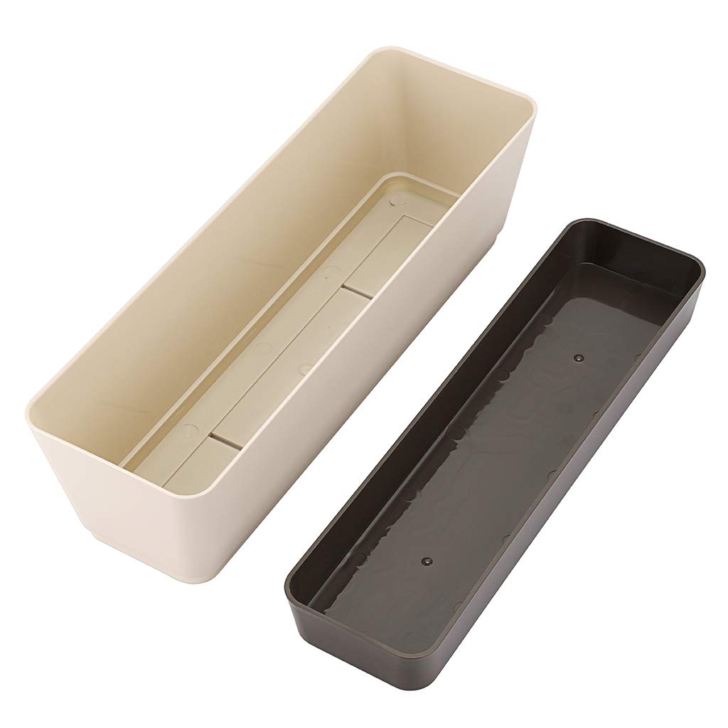 Skelang 3 Piezas Maceta Rectangular Pequeña, Jardinera para Suculentas con Agujeros de Drenaje, Jardinera para Mesa de Café, Mesa de Comedor, Mesa de Exterior, Alféizar de Ventana