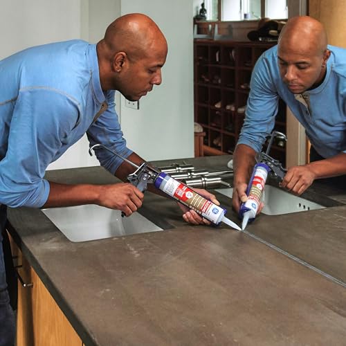 GE Advanced Silicone Caulk for Kitchen & Bath, Clear, 10 fl oz, 12 Pack - image 8