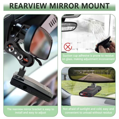 Soporte de radar de aluminio para espejo retrovisor compatible con Escort Max y serie IX 5