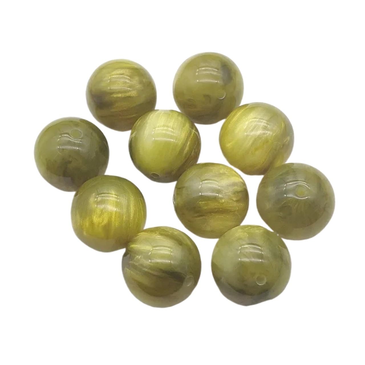 Perles Rondes épaisses en résine Effet marbre, 20mm, 100 pièces, for Collier Fait à la Main, pièces de Bricolage, résultats et Composants de Bijoux