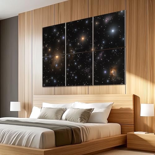 6 Pack Paneles Acústicos Decorativos con Diseño de Galaxias y Constelaciones, Absorbentes de Sonido, Autoadhesivos, 72"x48" miniatura 5