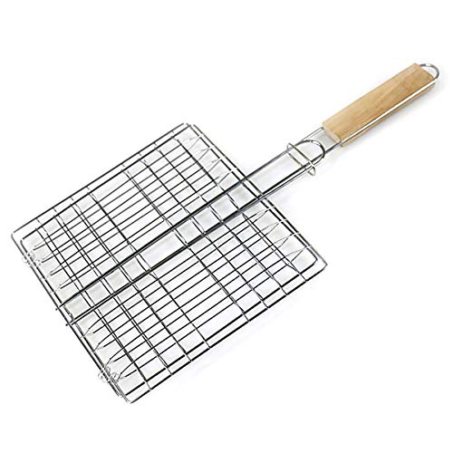 Grilling Basket for Burger, Burger Grill Network Wire Grill Bbq Grilled Fish Vegetables Clip outdoor Barbecue Tools with Heat Resistant Handle for Outings Camping Parties