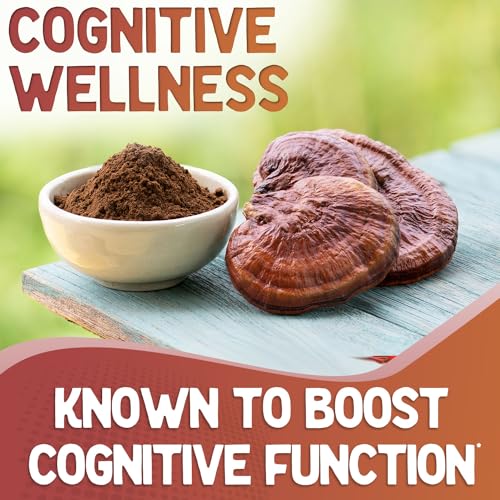 Image of XPRS Nutra Reishi Mushroom Capsules - 180 Count Red Reishi Mushroom Capsules - 3 Month Supply Real Mushrooms Supplement Pills for Cognitive and Immune Boost - Superfood Hongo o