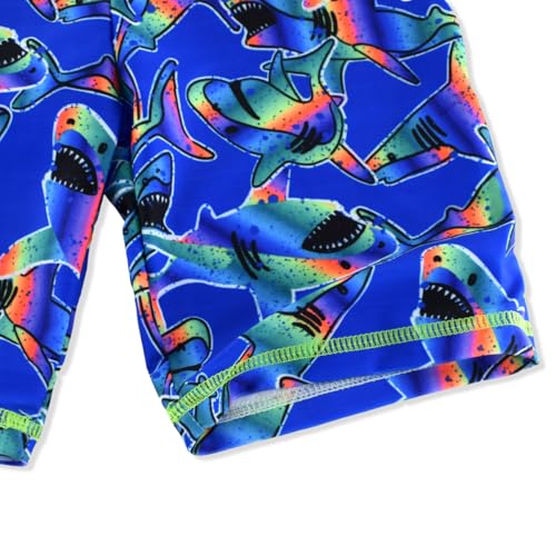 Image of Kids Short Sleeve Sunsuit Swimwear Boys Two Piece Rash-Guard-Sets Dinosaur Pattern